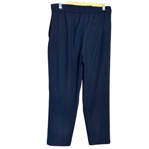 Zara Basic Navy Pull On Drawstring Dress Pant | Medium - Picture 3 of 4